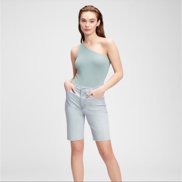 Gap Bermuda denim jean shorts relaxed light indigo wash 26 new - Picture 8 of 8